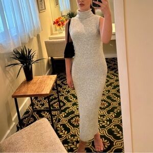 Topshop | Pale Grey Sleeveless Sweater Dress